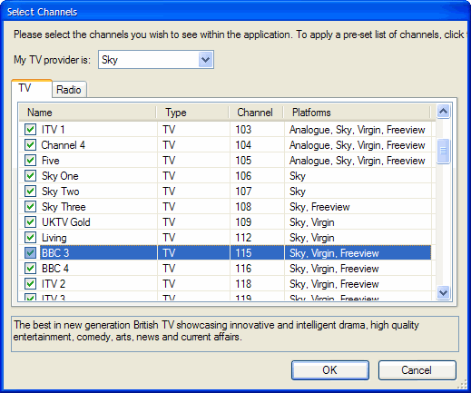 Choosing your channel selection